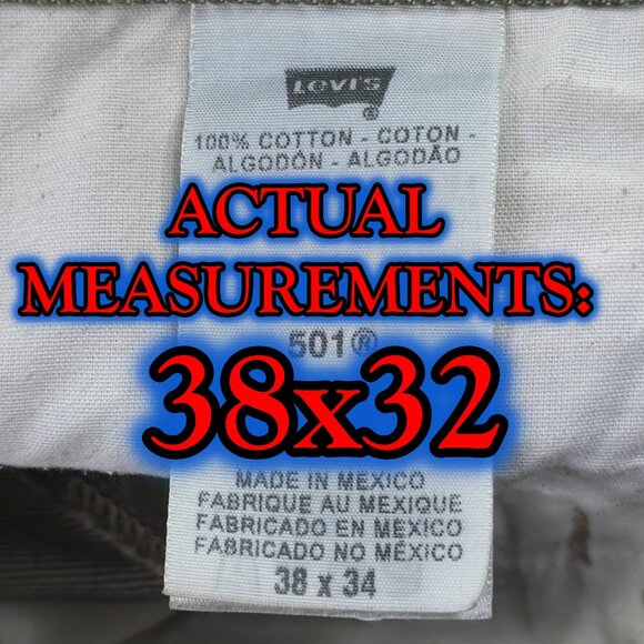 LEVI'S 501 GREEN DENIM ORIGINAL FIT STRAIGHT LEG MEN'S 38X32 BUTTON FLY *STAIN*. - Picture 2 of 16